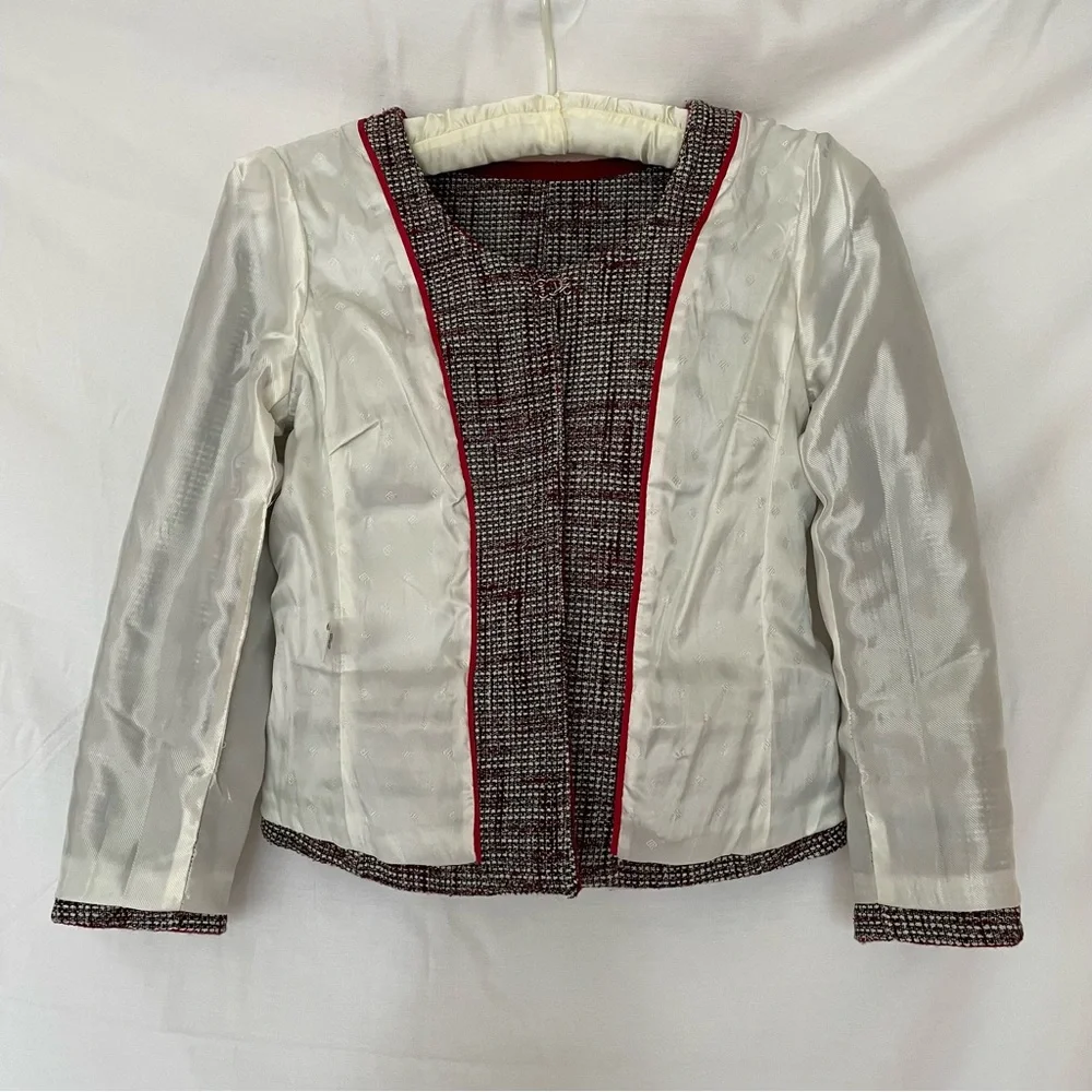 Banana Republic Red Tweed Cropped Blazer - Picture 12 of 16